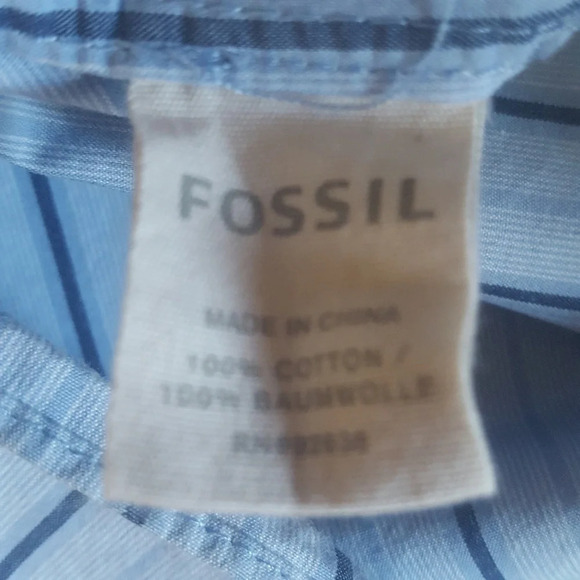 Fossil Striped Casual Button Down Shirt - Picture 6 of 7